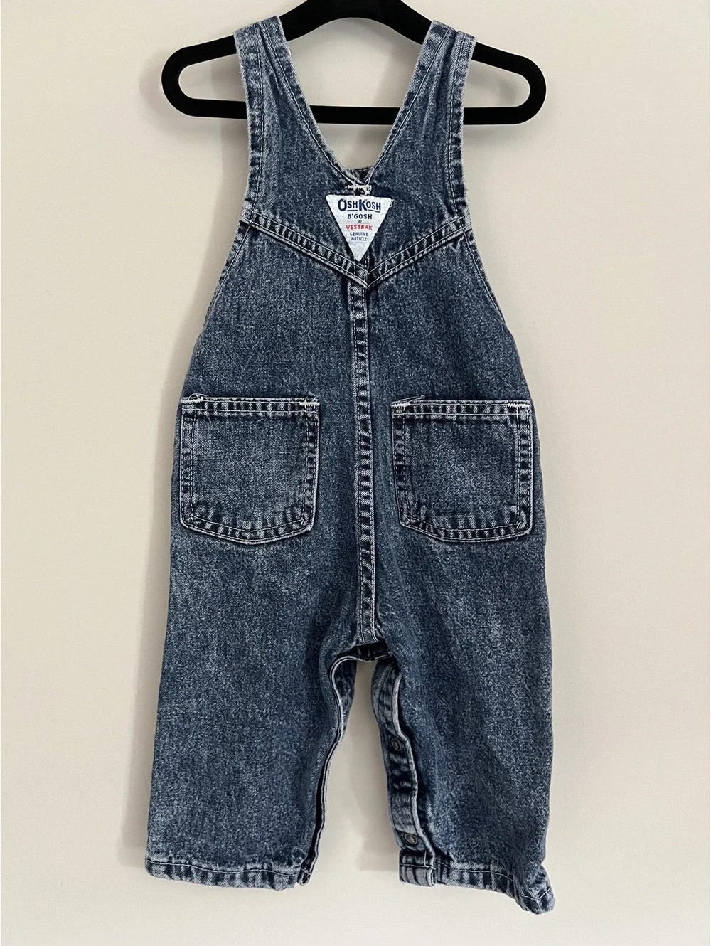 Vintage OshKosh B'Gosh Union Tag Medium Wash w/ Conductor Stripe Detail Overalls